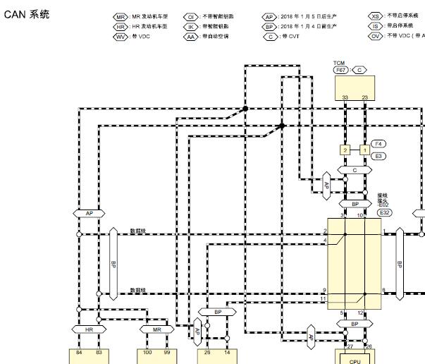 2018年日产轩逸网络通讯电路图