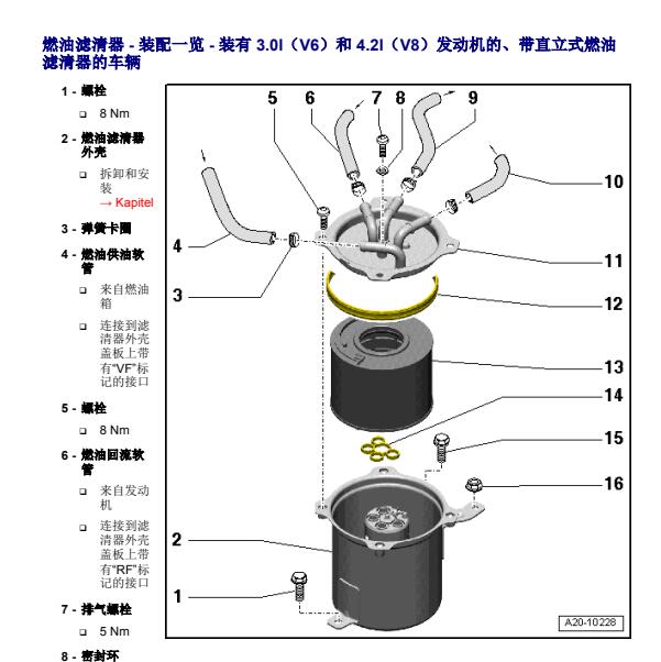 2014年奥迪Q7滤芯位置图
