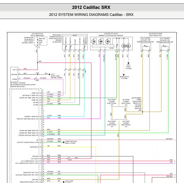 2012年凯迪拉克SRX空调电路图