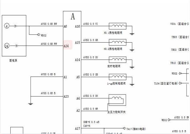 2012年长安奔奔MINI变速箱电路图