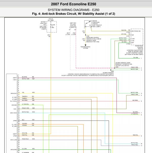 2007年福特E250 ABS电路图