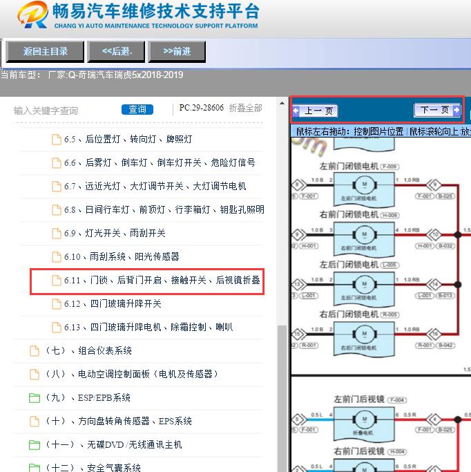 2018-2019年奇瑞瑞虎5x  中控锁电路图