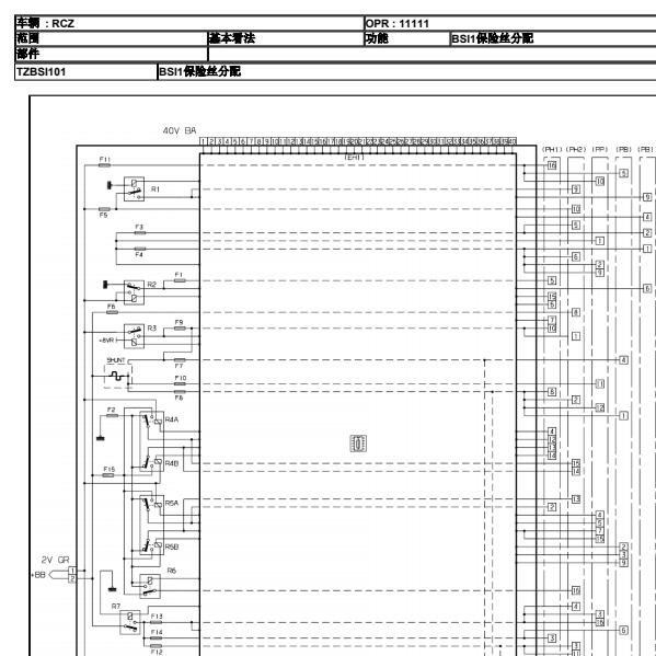 2011年标致RCZ保险盒电路图