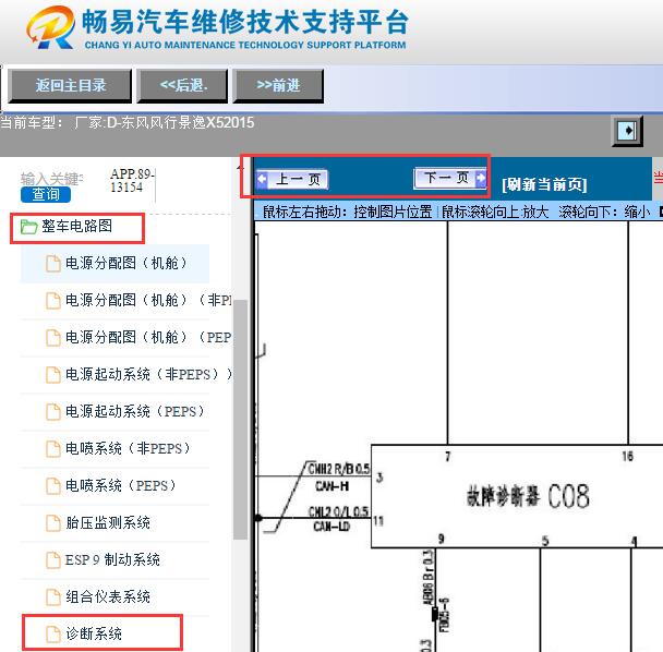 2015年东风风行景逸X5 OBD诊断插头电路图