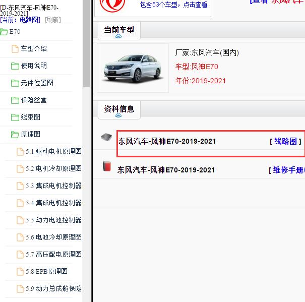 2019-2021年东风风神E70 500全车电路图