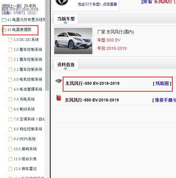2018-2019年东风风行S50 EV全车电路图