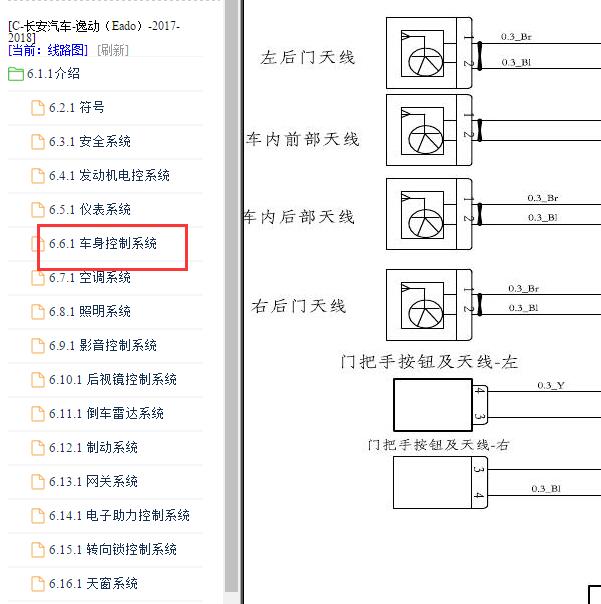 2017年长安逸动 遥控门锁防盗电路图