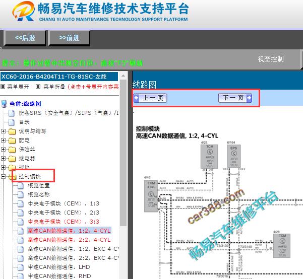 2016年沃尔沃XC60网络通讯电路图