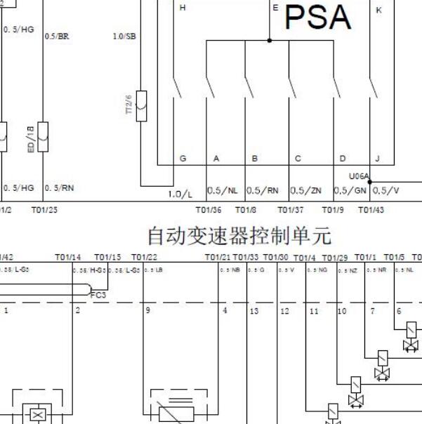 中华尊驰变速箱电路图