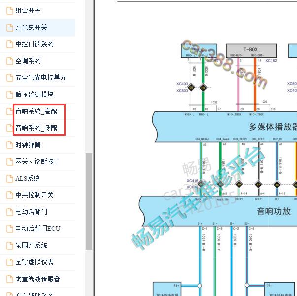 2017年长城VV7 音响导航电路图