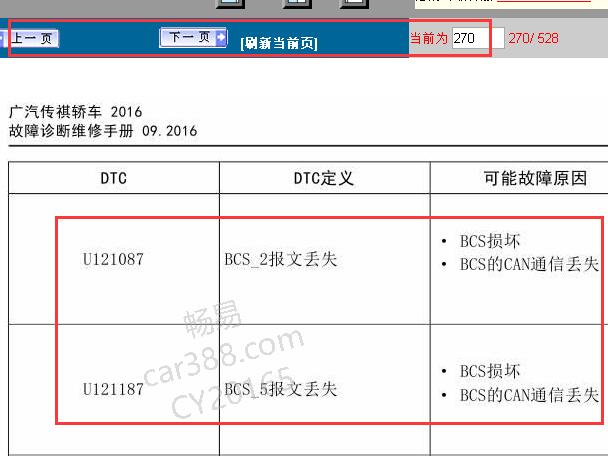 2015-016年传祺GA5 U121087和U121187故障码解决方法