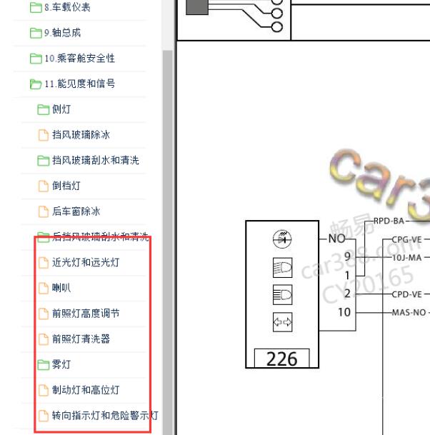 2016-2017年雷诺科雷傲灯光电路图.