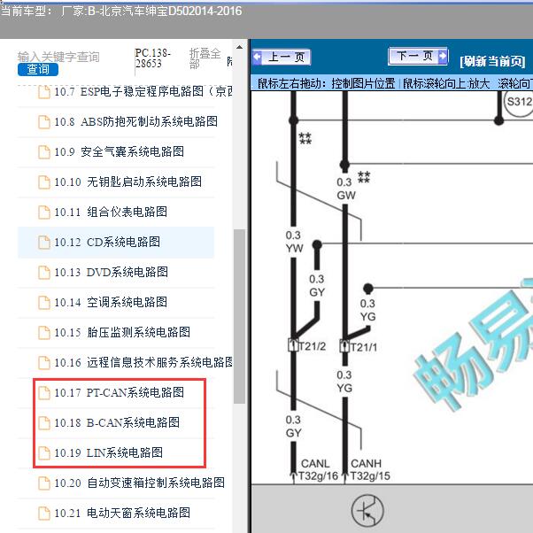 2014-2016年北京汽车-绅宝D50通讯电路图
