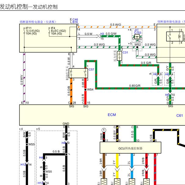 五十铃游牧侠4JJ1发动机电路图