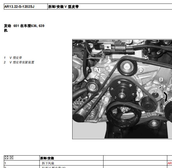 2014年奔驰威霆拆卸与安装发电机皮带轮