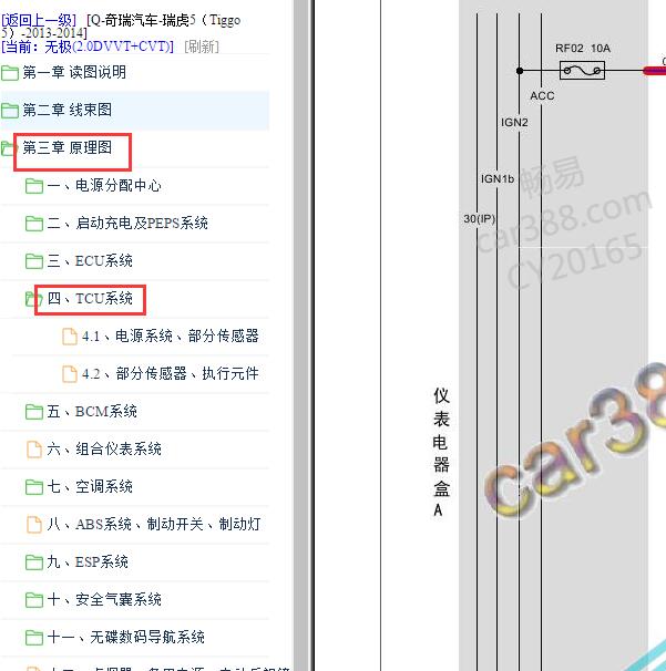 2013-2014年奇瑞瑞虎5变速箱电路图