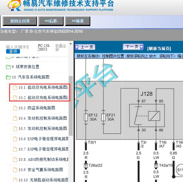 2014-2016年北京汽车-绅宝D50启动电路图