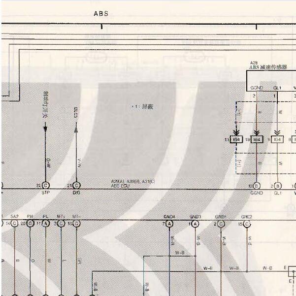 2006年丰田普拉多ABS电路图