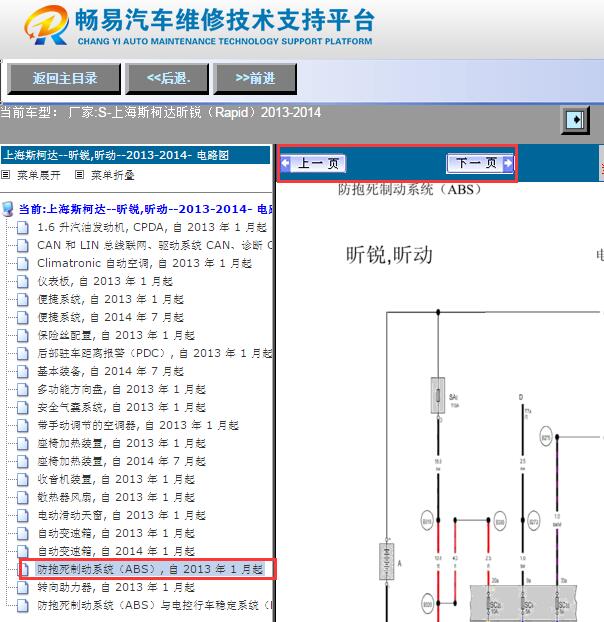 2013-2014年斯柯达昕锐ABS电路图
