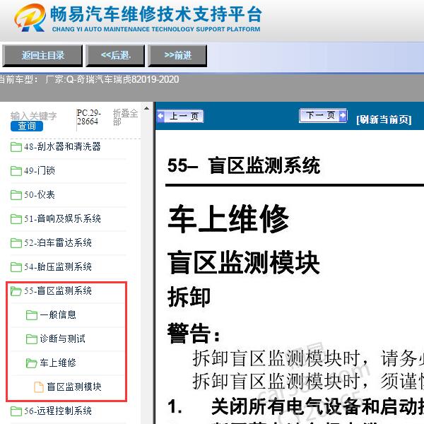 2019年奇瑞瑞虎8盲区监测系统