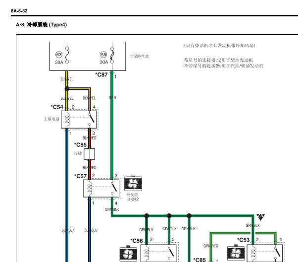 铃木吉姆尼M13发动机冷却风扇电路图