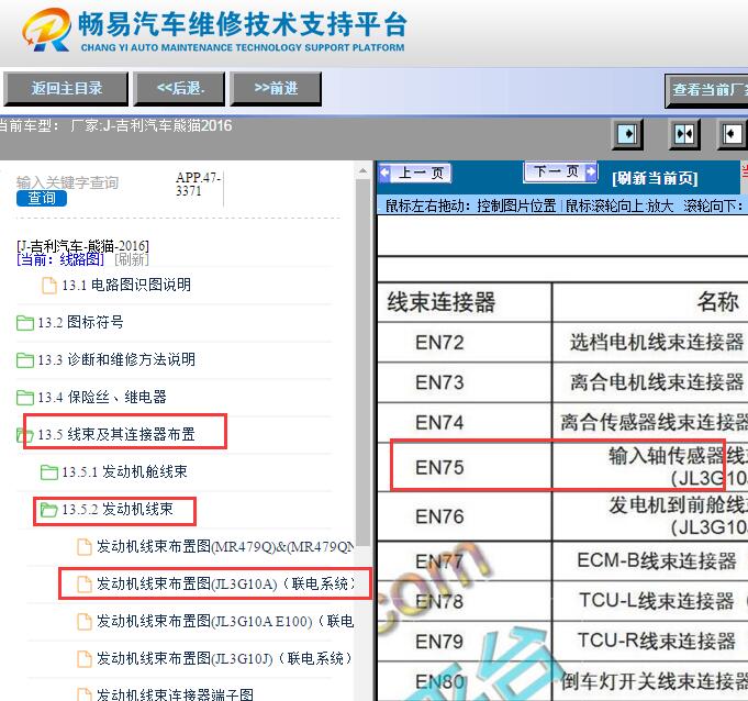 2016年吉利熊猫变速箱输入轴传感器位置