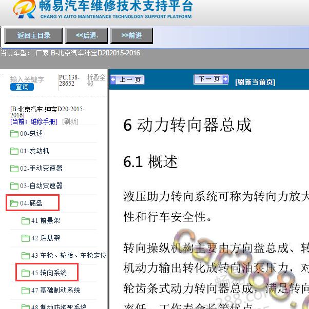 2015-2016年北京汽车-绅宝D20动力转向维修手册