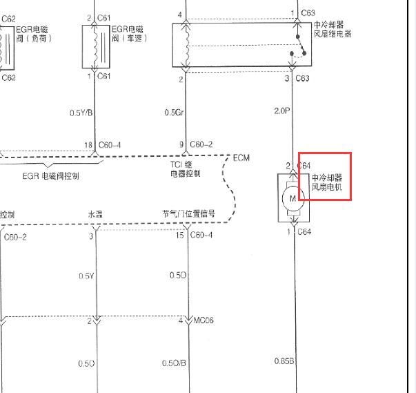 2011-2015年江淮瑞风穿梭冷却风扇电路图