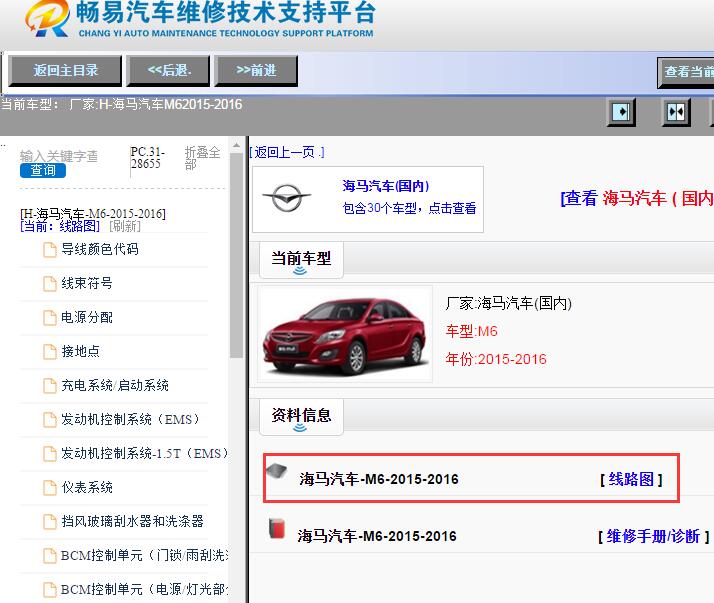 海马汽车-M6-2015-2016[ 线路图 ]