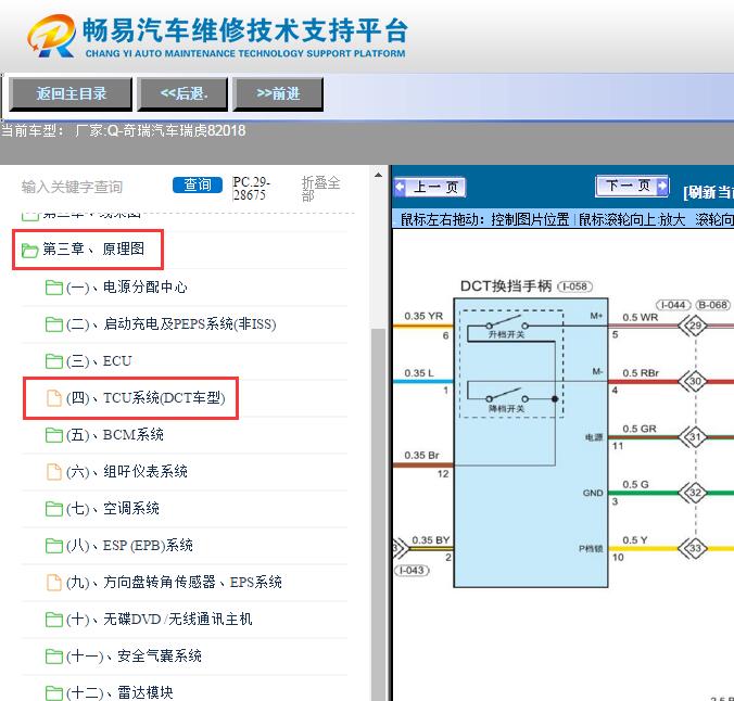 2018年奇瑞瑞虎8  变速箱电路图