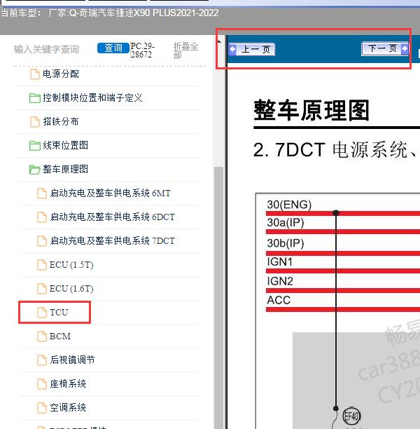 2022年捷途X90PLUS变速箱电路图