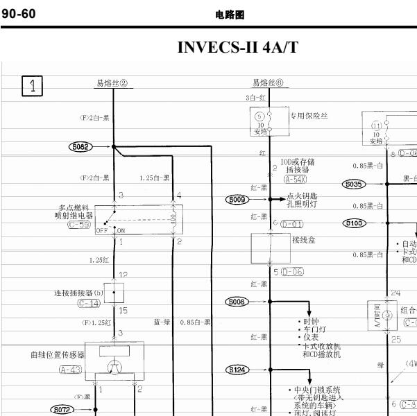 2010年三菱帕杰罗变速箱电路图