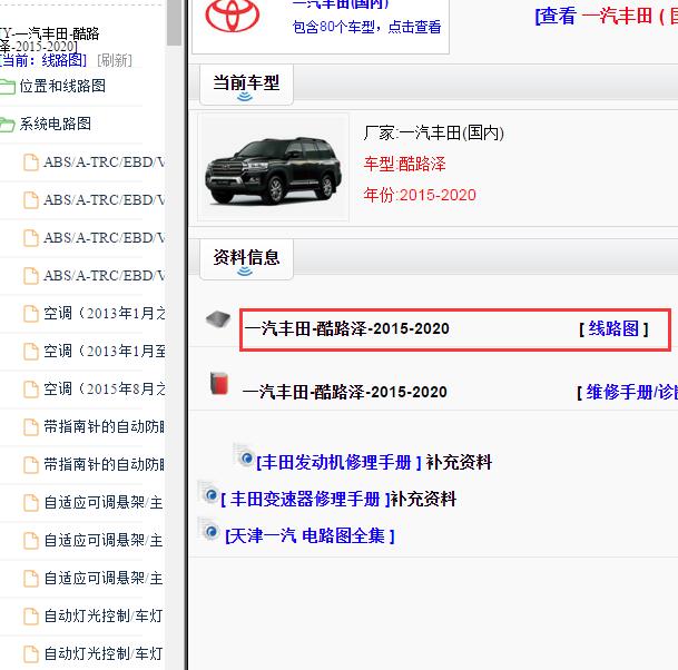 2015-2020年丰田 FJ酷路泽电路图.