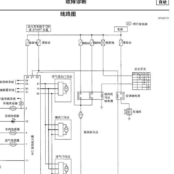 2001-2003年风度A33空调电路图