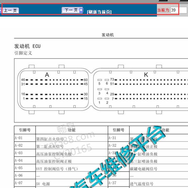 2017年长城VV7发动机针脚定义