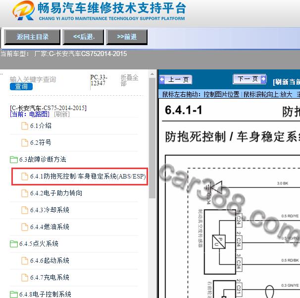 2015年长安CS75 ABS 电路图