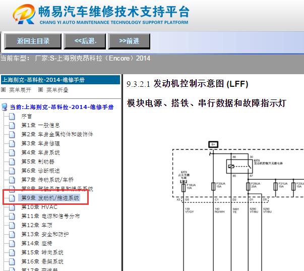 2014年雪佛兰昂科拉发动机电路图