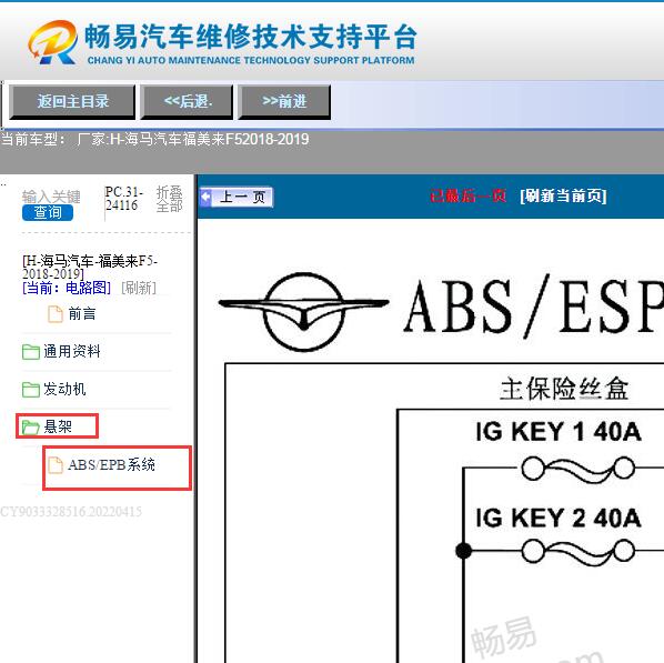 2018年海马福美来F5 ABS电路图