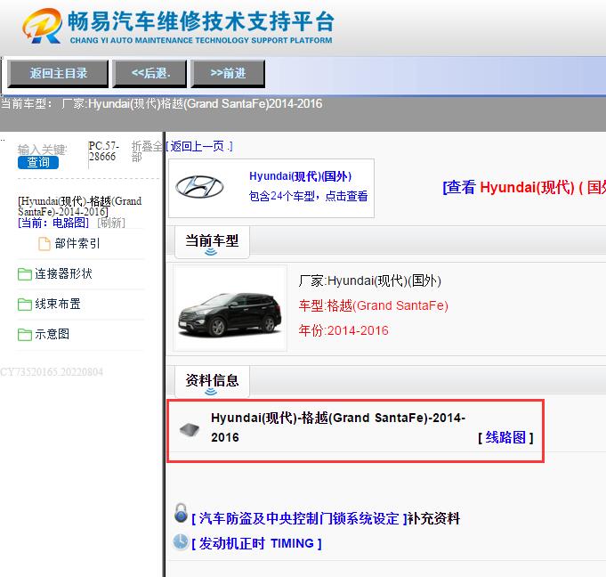  Hyundai(现代)-格越(Grand SantaFe)-2014-2016[ 线路图 ]