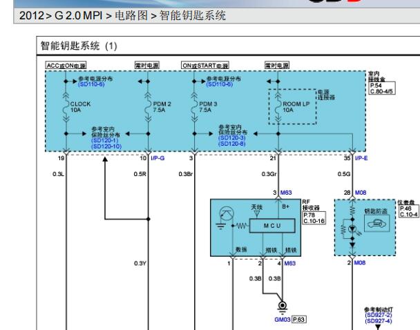 2012年现代索纳塔智能钥匙电路图