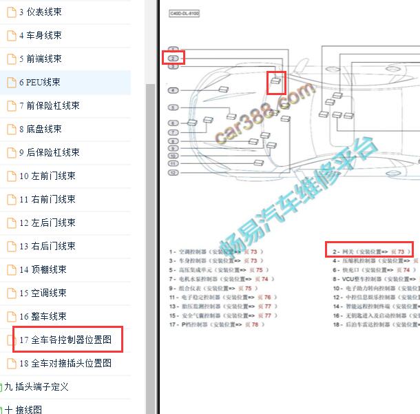 2019年北京汽车EU5网关位置