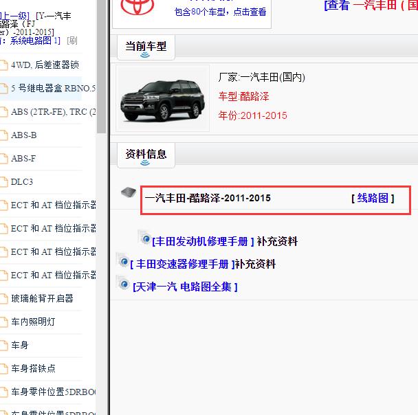 2011-2015年丰田酷路泽全车电路图