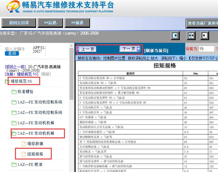 2006-2008年丰田凯美瑞发动机扭矩