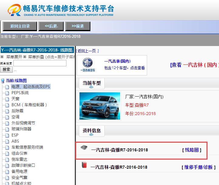 一汽吉林-森雅R7-2016-2018[ 线路图 ]
