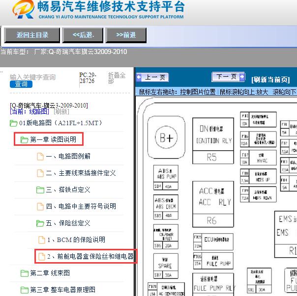 2009-2010年奇瑞汽车-旗云3保险盒说明