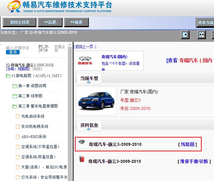 奇瑞汽车-旗云3-2009-2010[ 线路图 ]