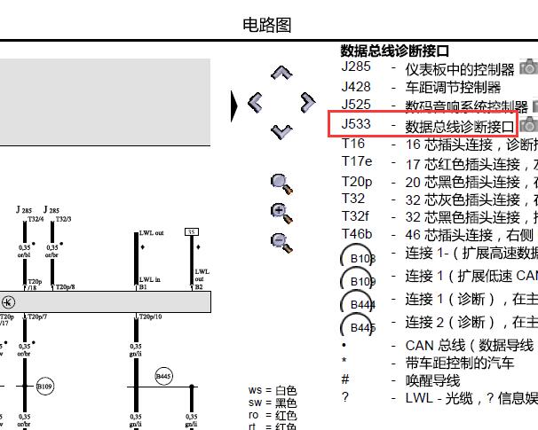 2010年奥迪A6 J533网关电路图