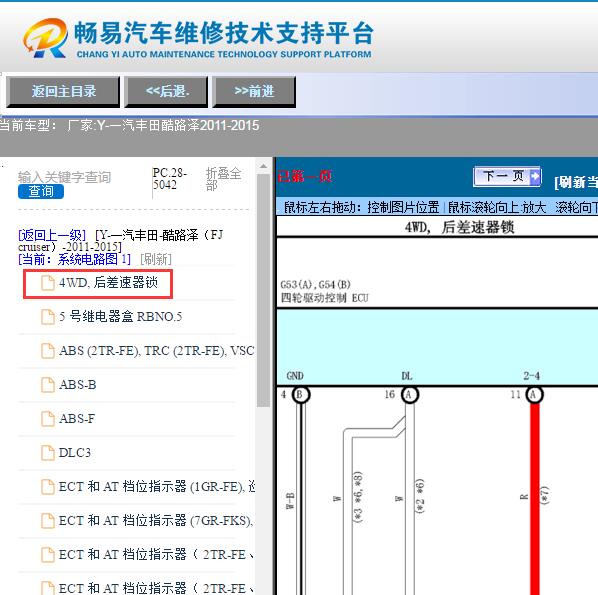 2011-2015年酷路泽四驱电路图