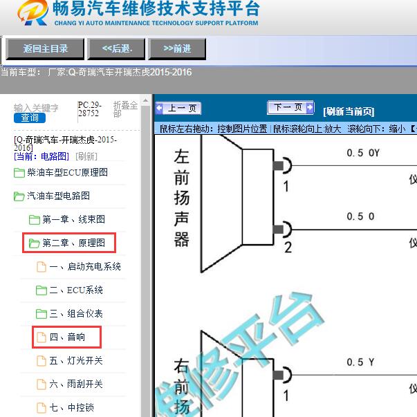 2015-2016年奇瑞汽车-开瑞杰虎音响电路图