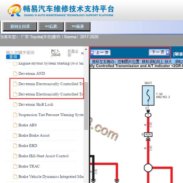 2017-2020年塞纳  变速箱电路图
